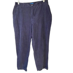 Karen Scott Cotton Corduroy Cozy Casual Dark Blue Pants Women Plus Size 18 Pocke